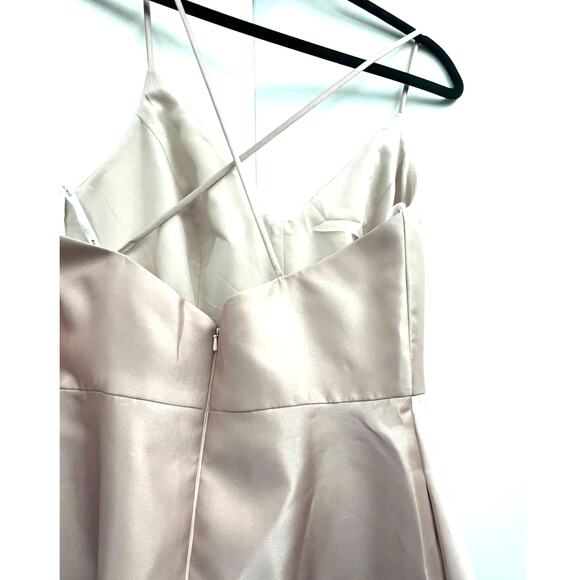 Alfred Sung Champaign Spaghetti Strap Cross Back Bridesmaids Dress 10 - Picture 6 of 6